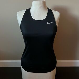 Nike Running Womens black dri fit racerback tank top w/reflective swoosh sz XS